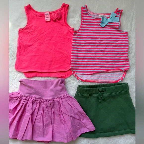 The Children’s Place and Oshkosh 24M Summer Tops & Skorts Bundle‎ EUC - Picture 1 of 10